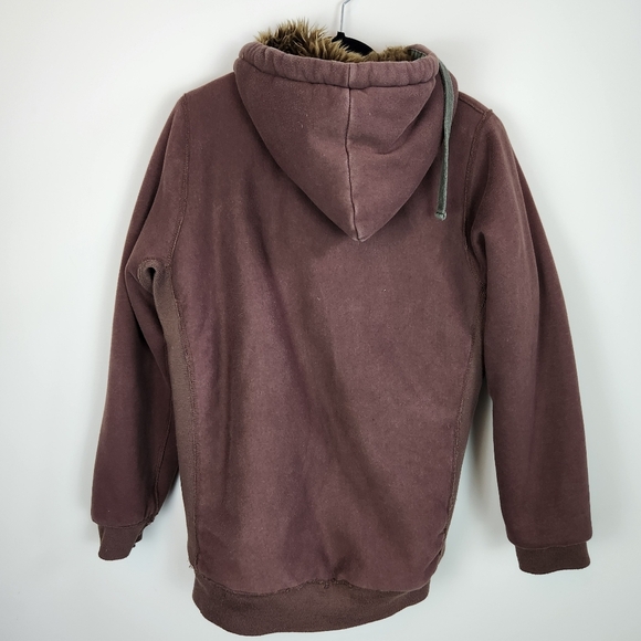 Abercrombie & Fitch Y2K Wolf Jaw Jacket Hoodie Hooded Sweatshirt FauxFur Sherpa - Picture 2 of 14